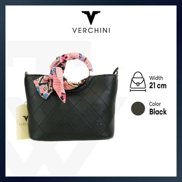 Verchini Scarf Wrapped Top Handle Bag