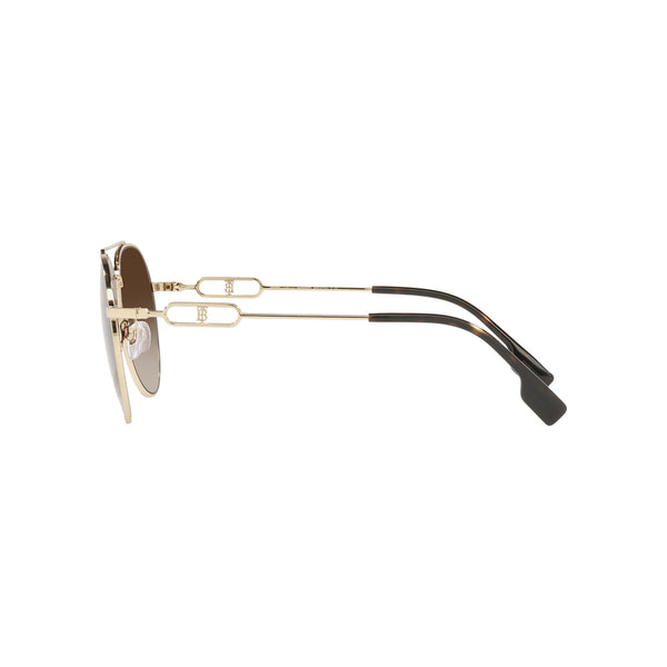 Burberry Women's Pilot Frame Gold Steel Sunglasses - BE3128
