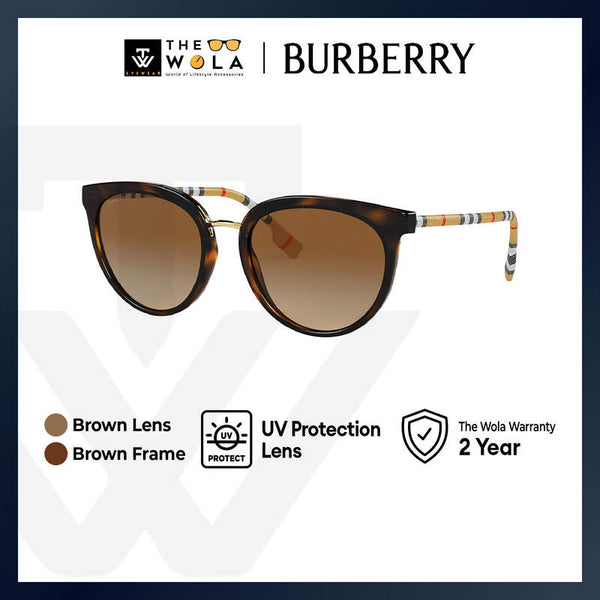 Burberry Women's Phantos Frame Brown Nylon Sunglasses - BE4316F
