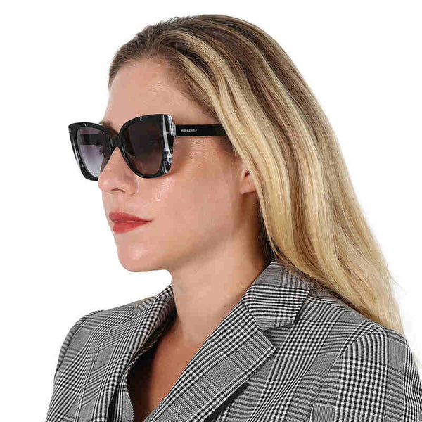 Burberry Women's Cat Eye Frame Black Acetate Sunglasses - BE4393F