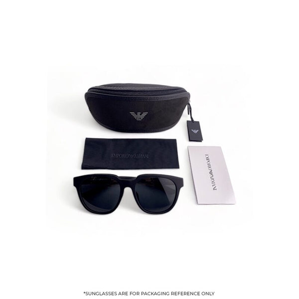 Emporio Armani Men's Square Frame Brown Metal Sunglasses - EA2134