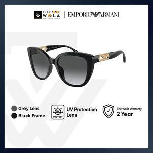 Emporio Armani Women's Butterfly Frame Black Acetate Sunglasses - EA4214U