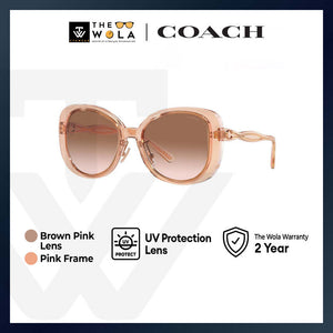 Coach Women's Square Frame Pink Injected Sunglasses - HC8333