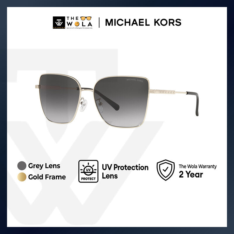 Michael Kors Women's Butterfly Frame Gold Steel Sunglasses - MK1108