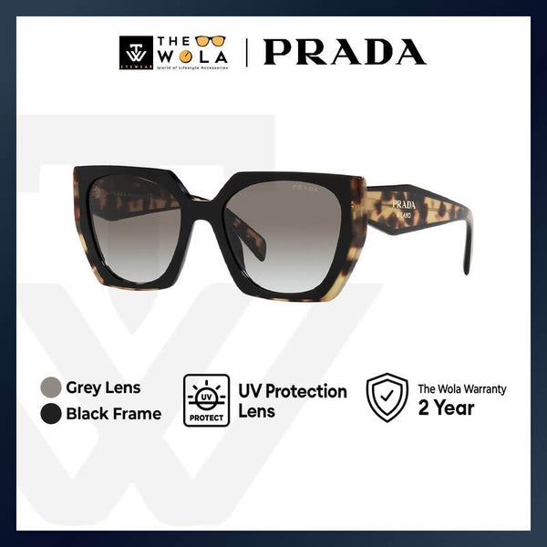Prada Women's Rectangle Frame Black Acetate Sunglasses - PR 15WSF
