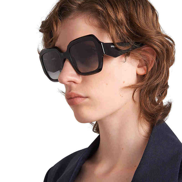 Prada Women's Pillow Frame Black Acetate Sunglasses - PR 28ZSF