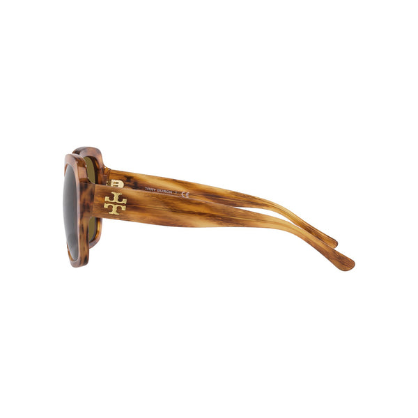 Tory Burch Women's Square Frame Brown Acetate Sunglasses - TY7140UM