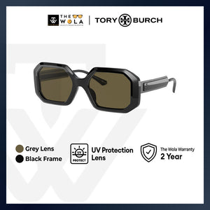 Tory Burch Women's Irregular Frame Black Acetate Sunglasses - TY7160U