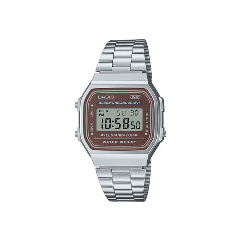 Casio Vintage Unisex's Digital Watch A168WA-5AYDF Silver Stainless Steel Strap