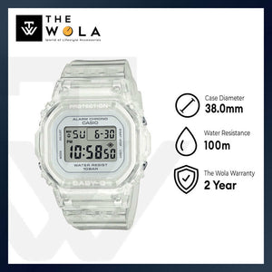 Casio Baby-G Digital Watch BGD-565S-7 White Transparent Resin Band Ladies Sport Watch
