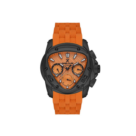 Daniel Klein Exclusive Men's Chronograph Watch Orange Silicone Strap DK.1.13679-5