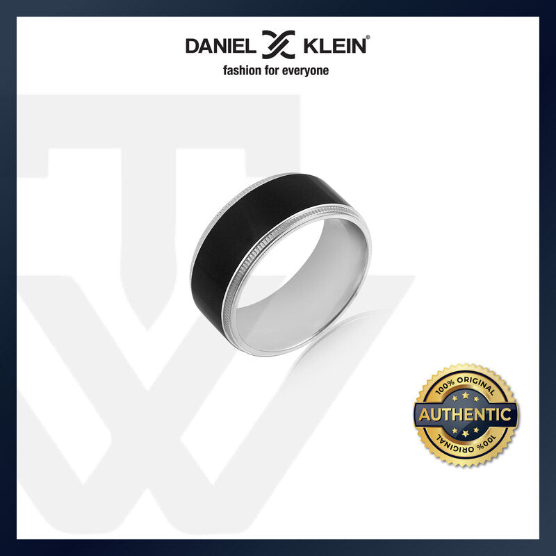 Daniel Klein Classic Duo Color Men's Silver Stainless Steel Ring DKJ.2.2003-M-1