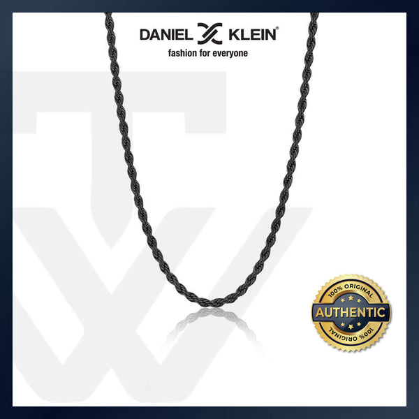 Daniel Klein Men's Necklace DKJ.6.3043-2 Black Stainless Steel Baguette Necklace