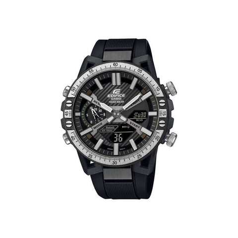 Casio Edifice Sospensione Men's Analog Digital Watch ECB-2000TP-1A Black Resin Strap Solar Watch