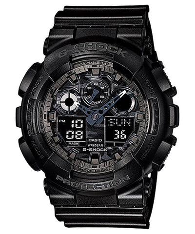 Casio G-Shock Men's Analog-Digital Watch GA-100CF-1A Camouflage Dial with Black Resin Band Sports Watch