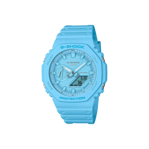 Casio G-Shock Tone-on-Tone Men's Analog-Digital Watch GA-2100-2A2DR Blue Resin Strap