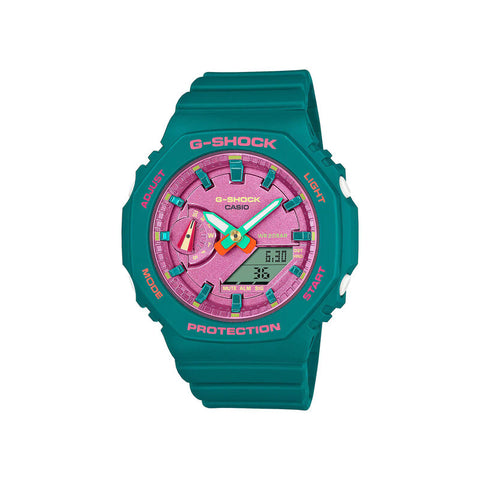 Casio G-Shock GMA-S2100BS-3A Women's Analog-Digital Sport Watch with Green Resin Band