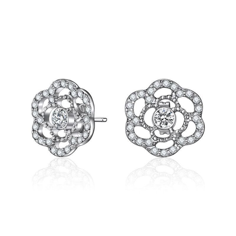 Mestige Posey Earrings with Swarovski Crystals | Silver Earrings for Women