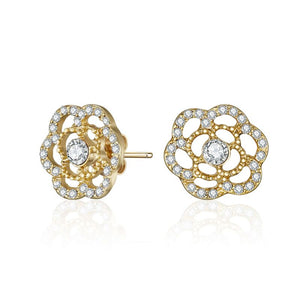 Mestige Posey Earrings with Swarovski Crystals | Gold Earrings for Women