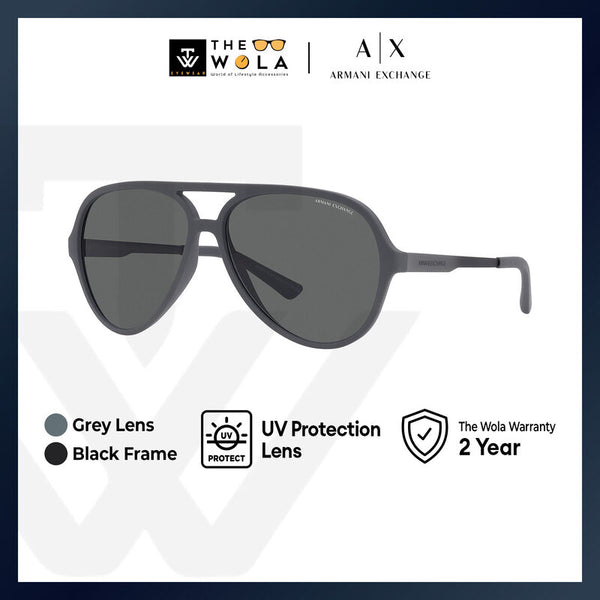 Armani Exchange Men's Phantos Frame Grey Acetate Sunglasses - AX4133SF