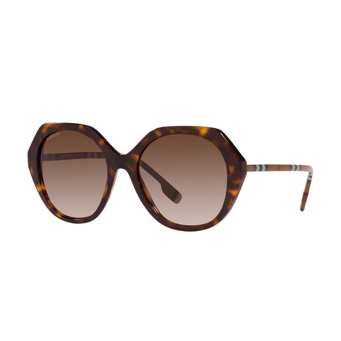 Burberry Women's Irregular Frame Havana Acetate Sunglasses - BE4375F