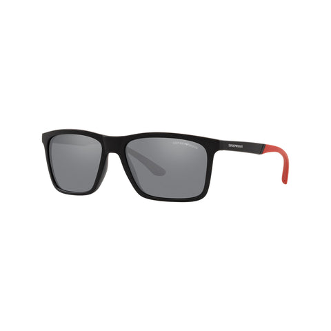 Emporio Armani Men's Rectangle Frame Black Injected Sunglasses - EA4170