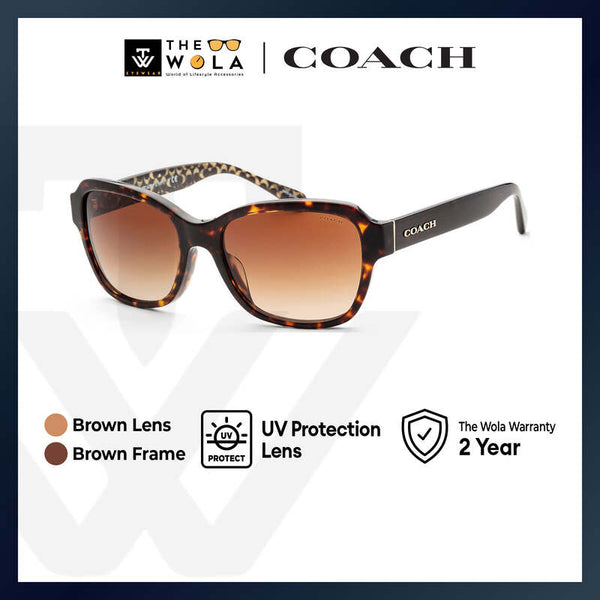 Coach Women's Rectangle Frame Brown Acetate Sunglasses - HC8232F
