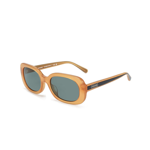 Coach Women's Oval Frame Light Brown Acetate Sunglasses - HC8358U