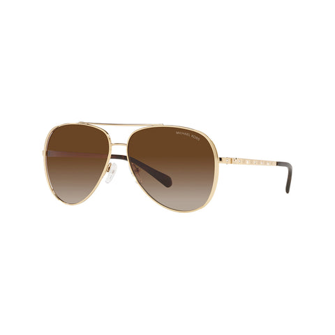 Michael Kors Women's Pilot Frame Gold Metal Sunglasses - MK1101B