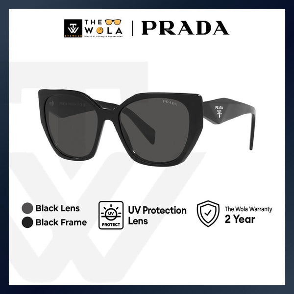 Prada Women's Pillow Frame Black Acetate Sunglasses - PR 19ZSF