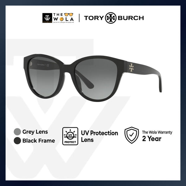Tory Burch Women's Cat Eye Frame Black Acetate Sunglasses - TY7163U