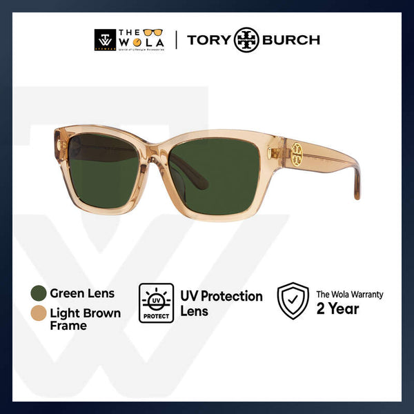 Tory Burch Women's Rectangle Frame Light Brown Acetate Sunglasses - TY7167U