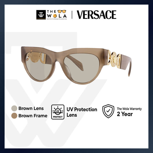 Versace Women's Cat Eye Frame Brown Acetate Sunglasses - VE4440U