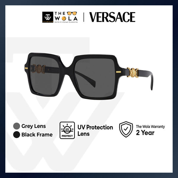Versace Women's Square Frame Black Acetate Sunglasses - VE4441F