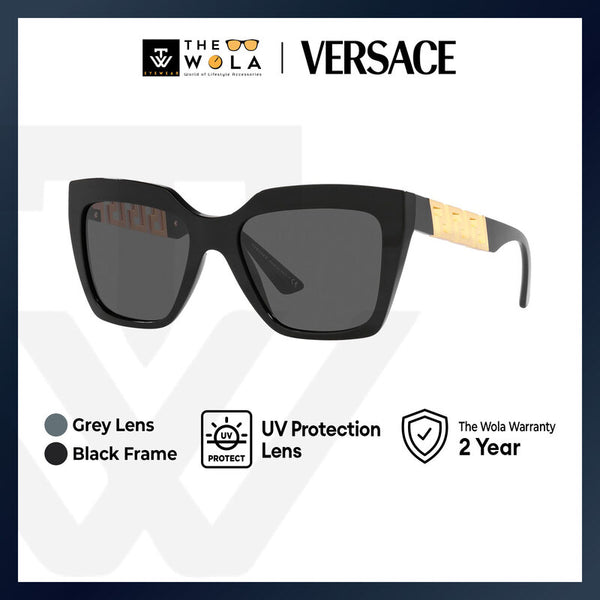 Versace Women's Square Frame Black Acetate Sunglasses - VE4418F