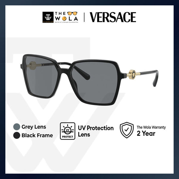 Versace Women's Square Frame Black Acetate Sunglasses - VE4396F