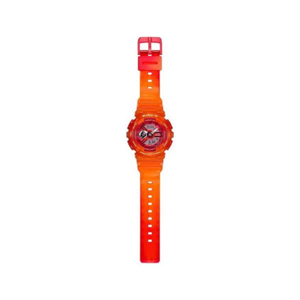 Casio Baby-G Women's Analog-Digital Watch BA-110JM-4A Red Semi-Transparent Band Sports Watch