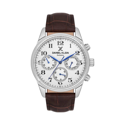Daniel Klein Exclusive Men's Chronograph Watch DK.1.13550-3 Brown with Leather Strap | Watch for Men