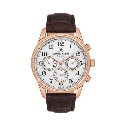 Daniel Klein Exclusive Men's Chronograph Watch DK.1.13550-4 Brown with Leather Strap | Watch for Men