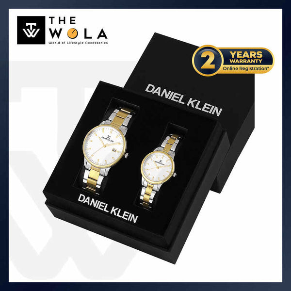 Daniel Klein Pair Couple's Analog DK.1.13576-3 Watch with Silver Stainless Steel Strap | Watch For Men and Women