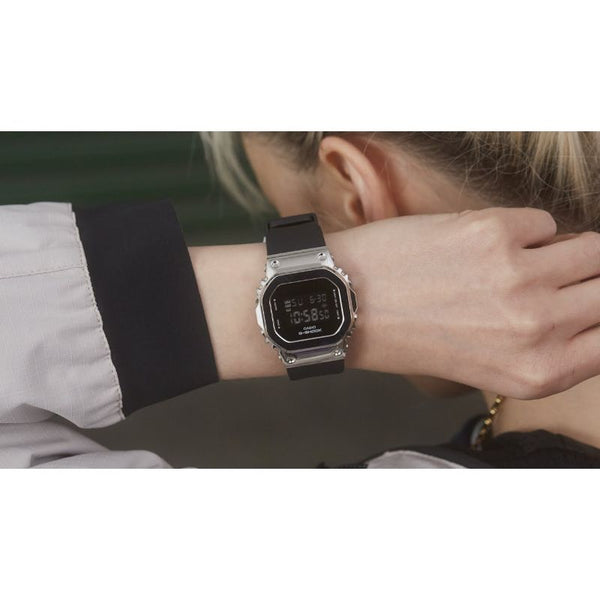 Casio G-Shock Women's Digital Watch GM-S5600-1 Metal-Covered Bezel Black Resin Band Sports Watch