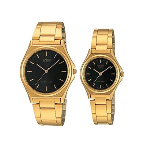 Casio Couple Watch for Men and Women MTP/LTP-1130N-1A Gold Stainless Steel Band Analog Watch