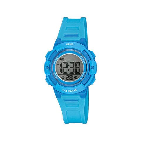 Q&Q Watch By Citizen M185J001Y Kids Digital Watch with Blue Rubber Strap