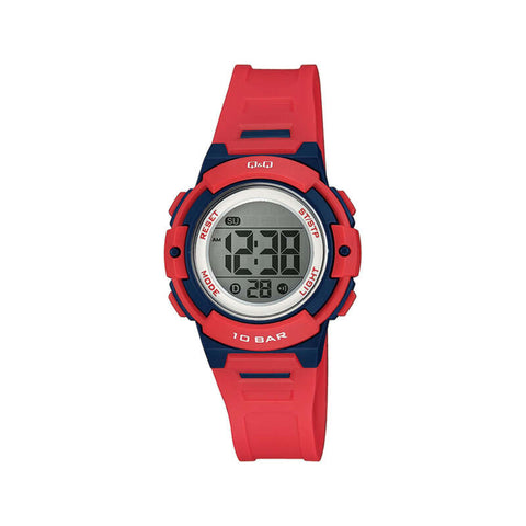 Q&Q Watch By Citizen M185J002Y Kids Digital Watch with Red Rubber Strap