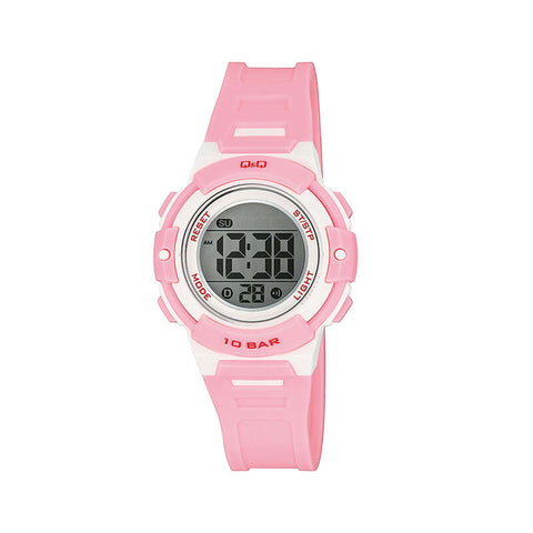 Q&Q Watch By Citizen M185J004Y Kids Digital Watch with Pink Rubber Strap
