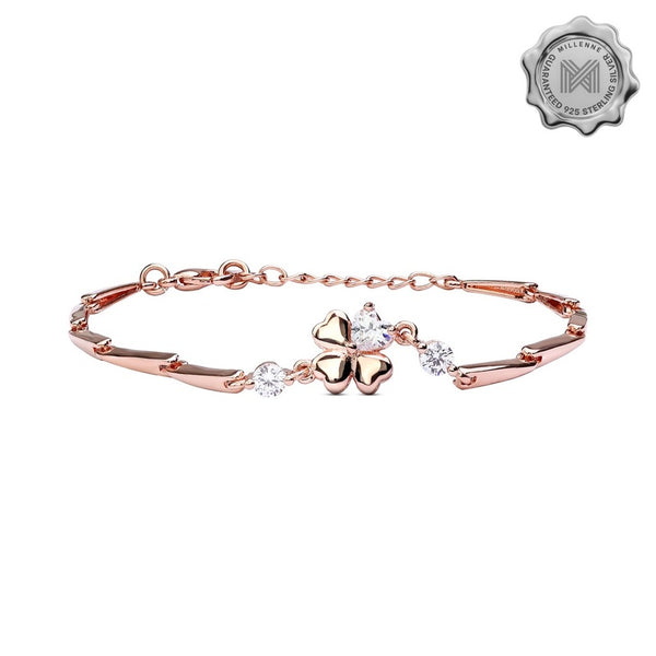 MILLENNE Millennia 2000 Lucky Charms Cubic Zirconia Rose Gold Bracelet with 925 Sterling Silver