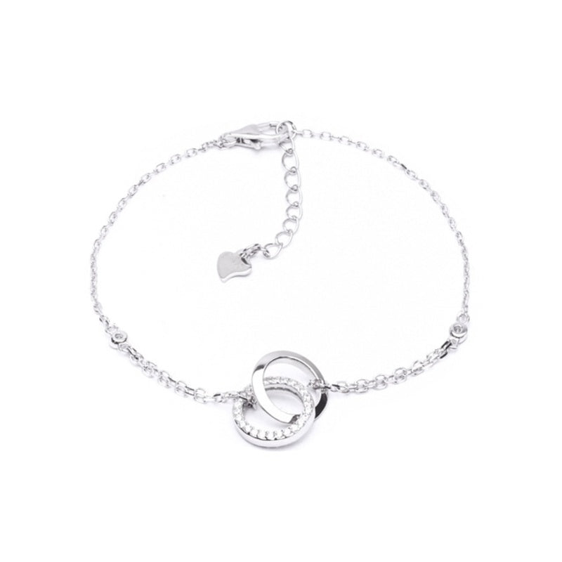 MILLENNE Made For The Night Links Cubic Zirconia Silver Bracelet with 925 Sterling Silver