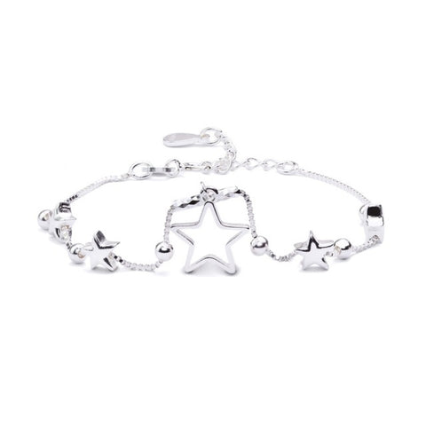MILLENNE Millennia 2000 Multiple Stars White Gold Bracelet with 925 Sterling Silver