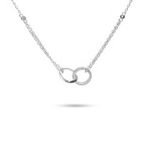 MILLENNE Made For The Night Links Cubic Zirconia Silver Necklace with 925 Sterling Silver