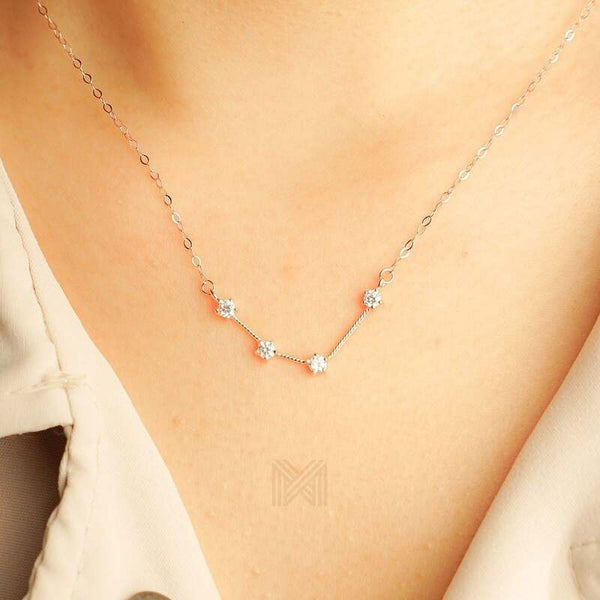 MILLENNE Match The Stars Aquarius Constellation Rose Gold Necklace with 925 Sterling Silver